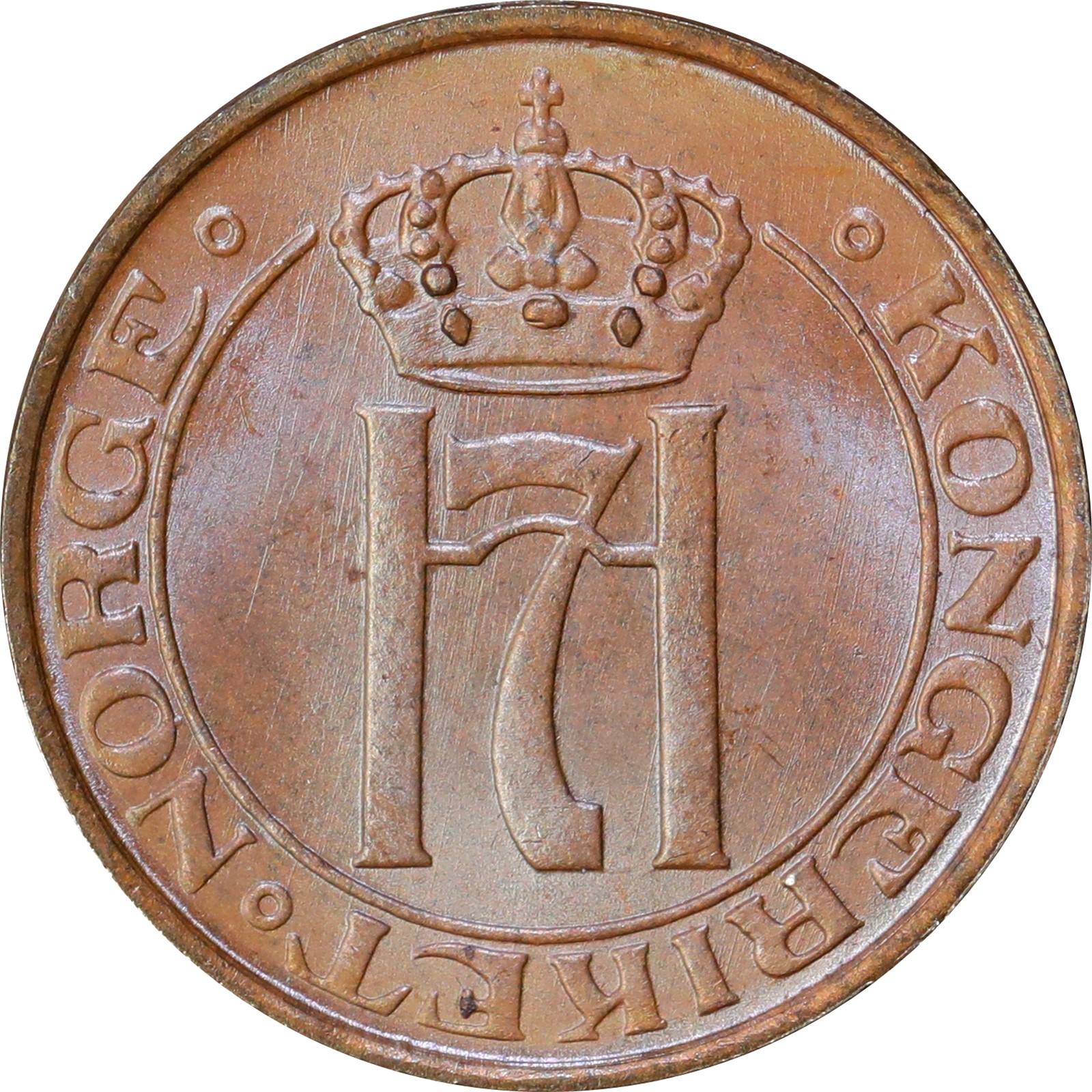 NORWAY. Haakon VII. 1 Øre 1931 Kv 0 (UNC)
