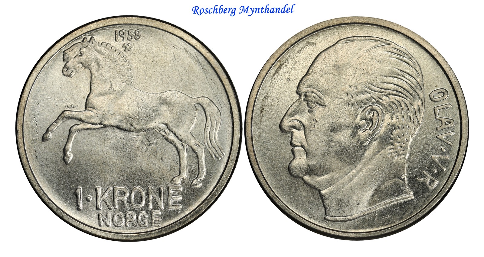 1 Krone 1958 Kv 0 (UNC)