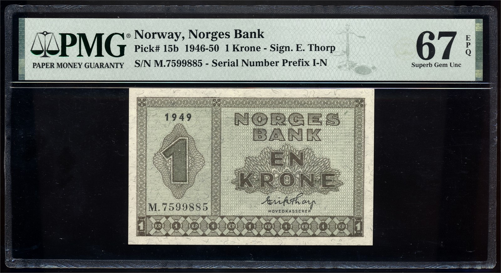 1 Krone 1949 M7599885 PMG 67EPQ