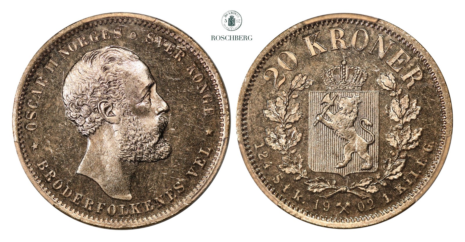 20 Kroner 1902 PCGS MS64PL PRAKTEX