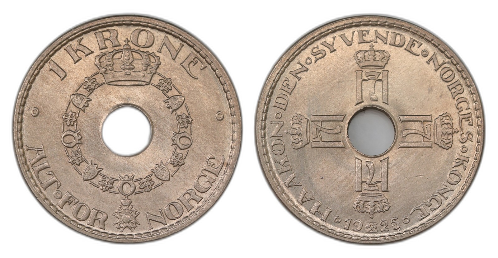 Norway. Haakon VII. 1 Krone 1925. Kv 0.