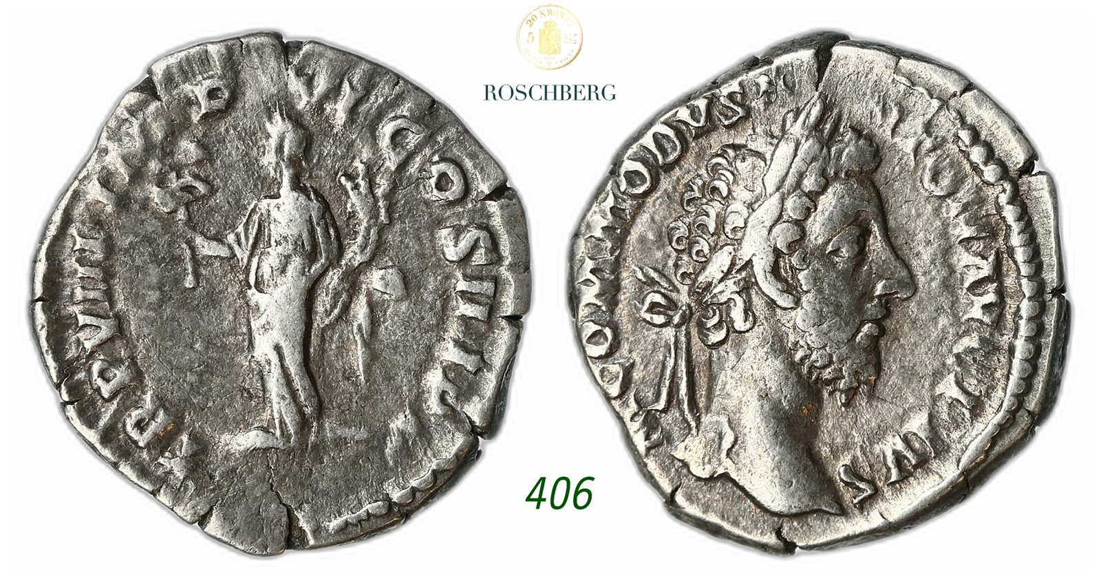 ANCIENTS, Rome. Commodus. AR Denar 177-192.