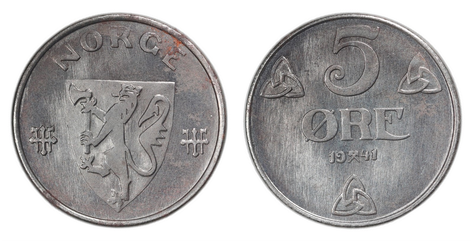 NORWAY. Haakon VII. 5 Øre. 1941. kv 0 (UNC).
