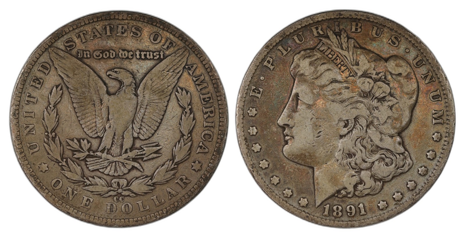 USA. Republic. Morgan Dollar 1891-CC. Kv XF.