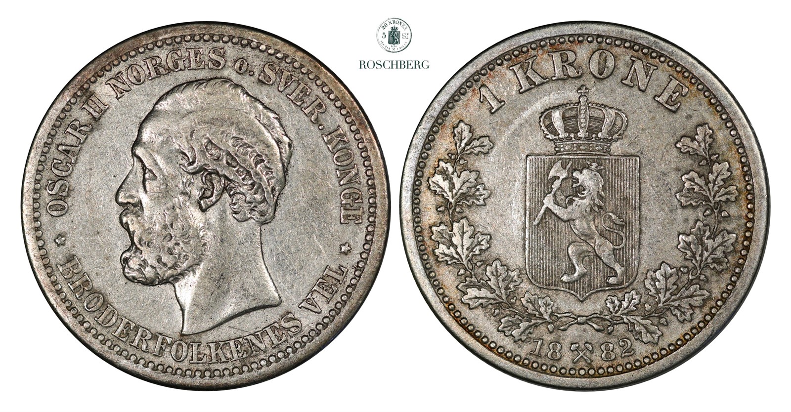 1 Krone 1882 Kv 1+ (VF)