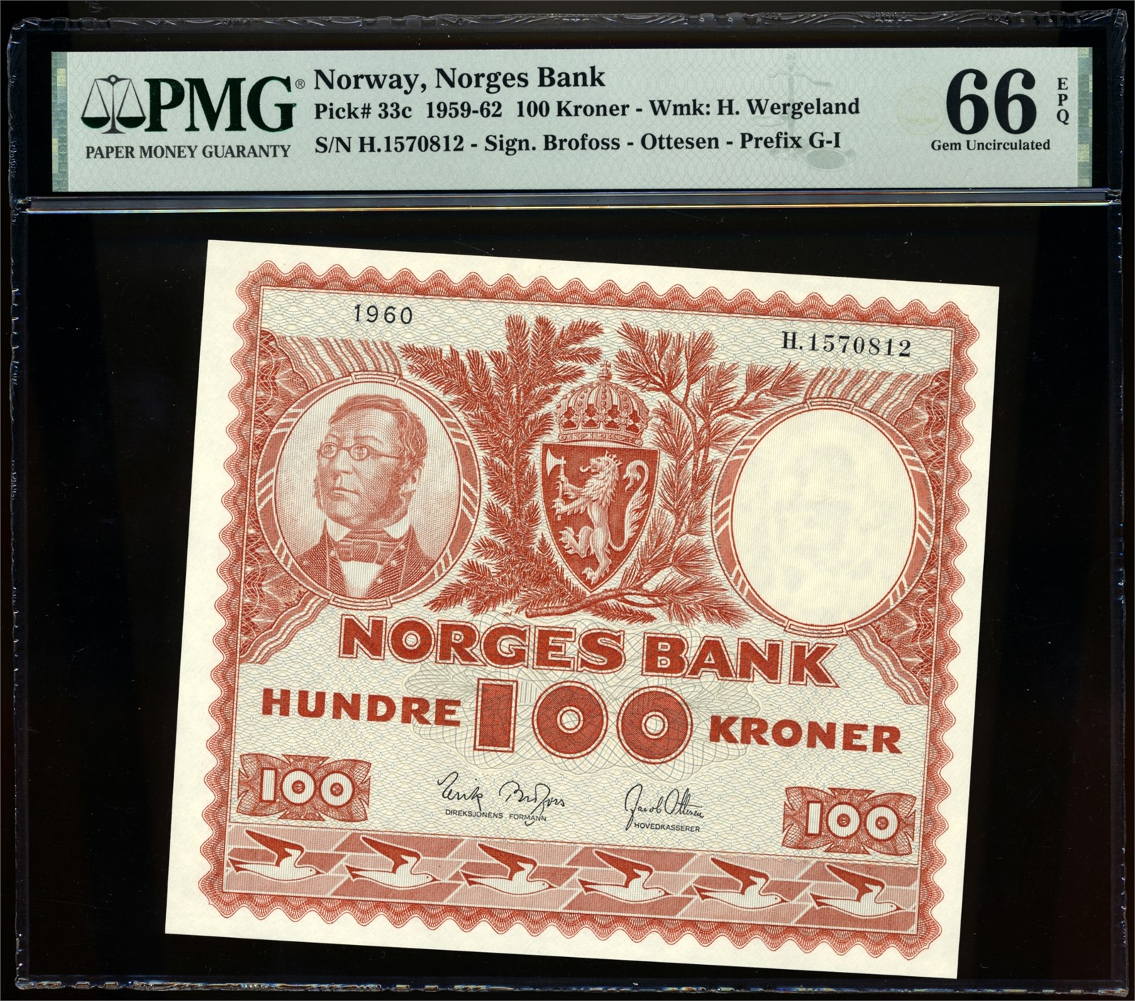 100 Kroner 1960 H1570812 PMG 66EPQ