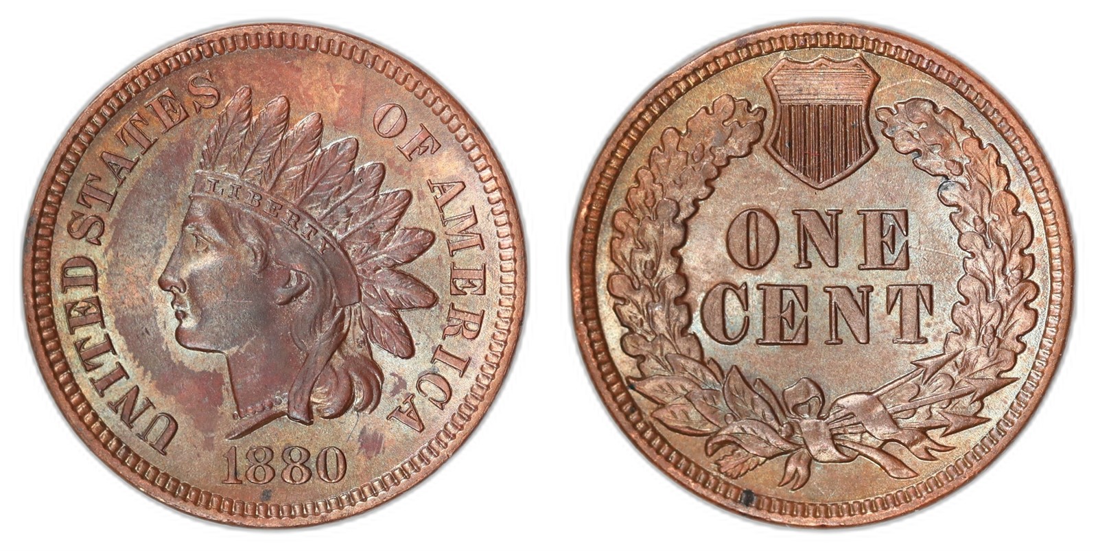 USA. 1 Cent. 1880. UNC.