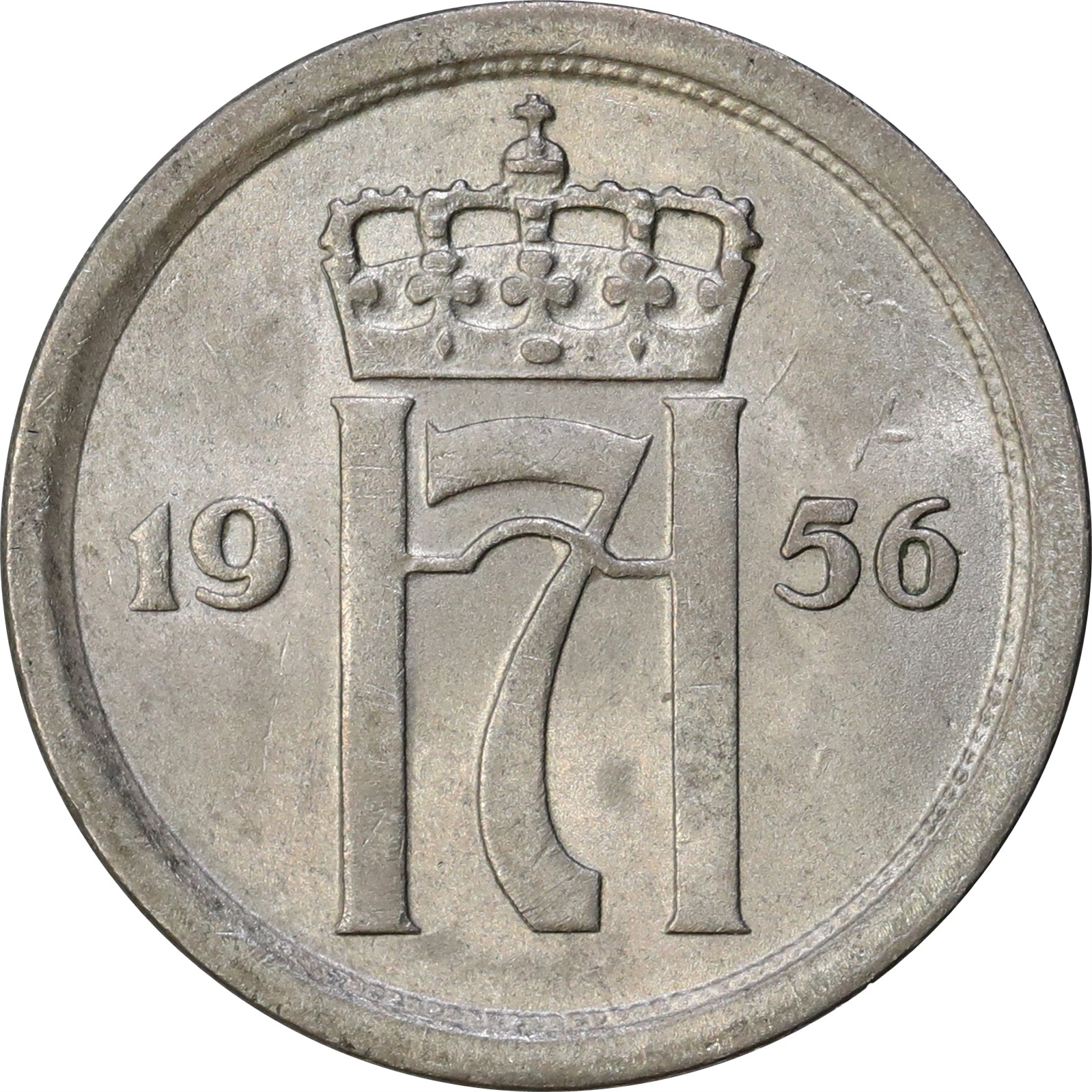 NORWAY. Haakon VII. 25 Øre 1956 Kv 0 (UNC)