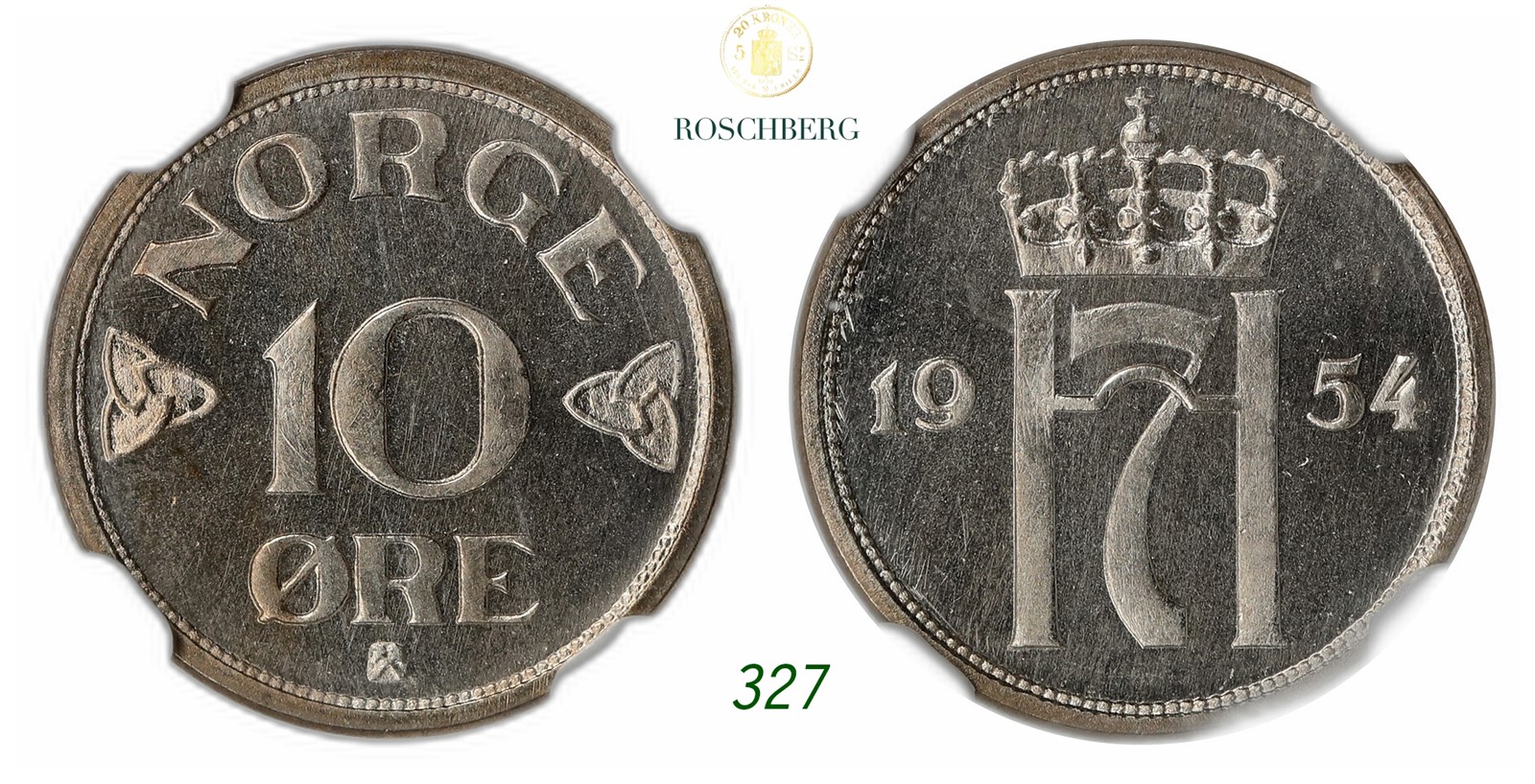 NORWAY. Haakon VII. 10 Øre 1954.