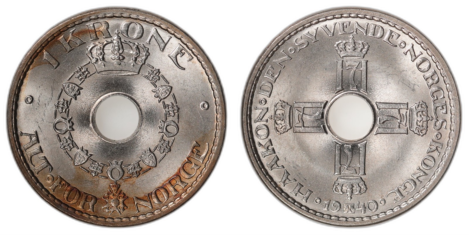 NORWAY. Haakon VII. 1 Krone. 1940. Kv 0 (UNC).