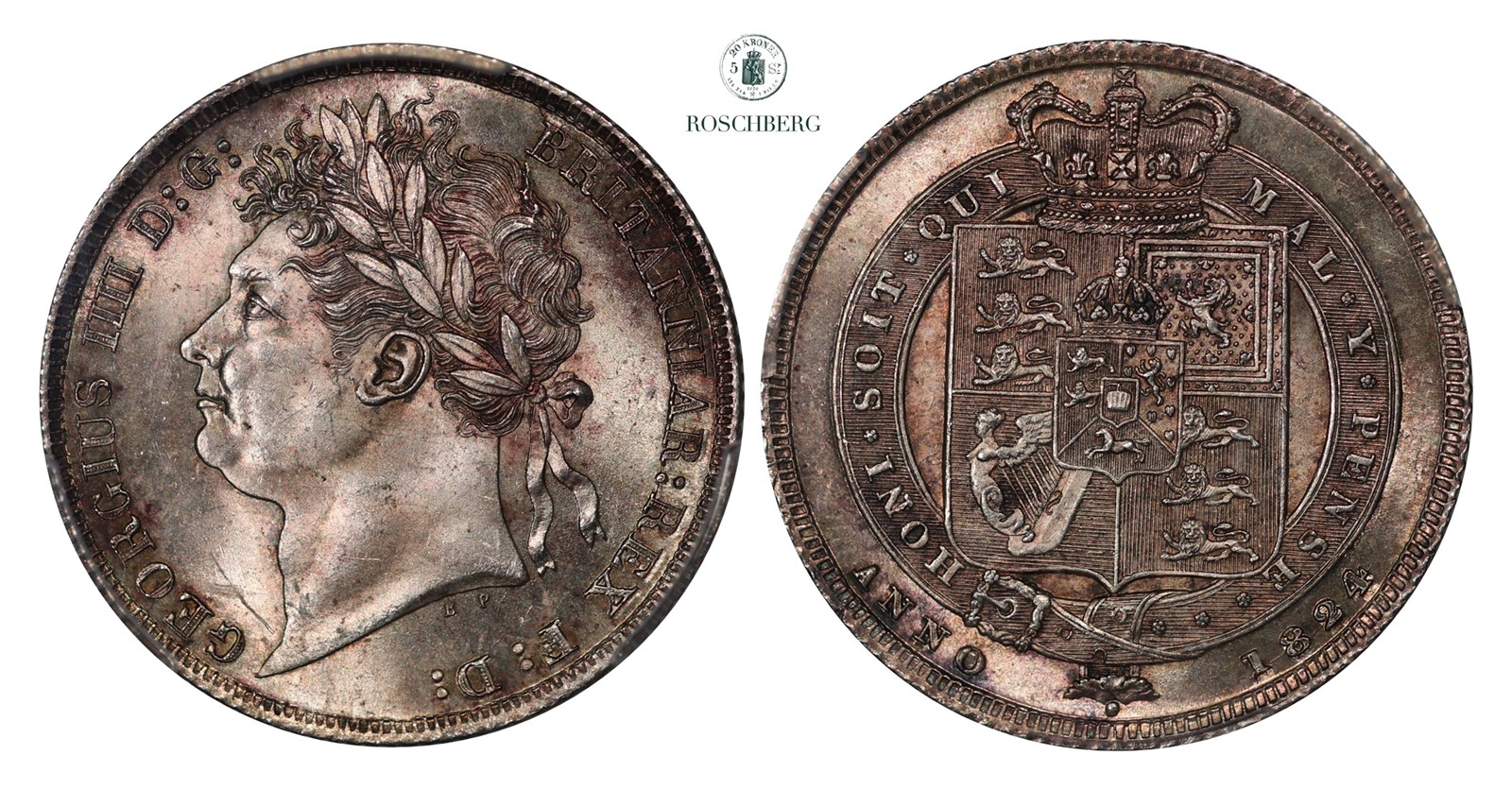 GREAT BRITAIN. Shilling 1824 PCGS MS65