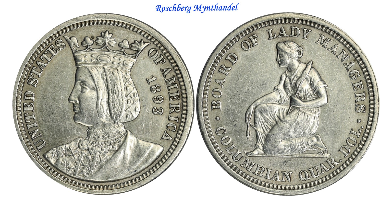 USA Quarter 1893 Isabella XF