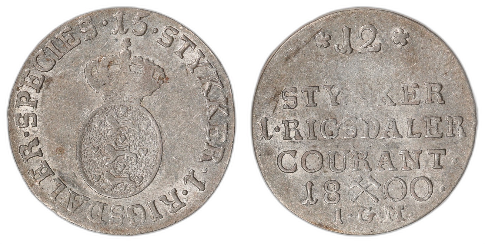 NORWAY. Christian VII. 1/15 Speciedaler. 1800. Kv 01 (AU).