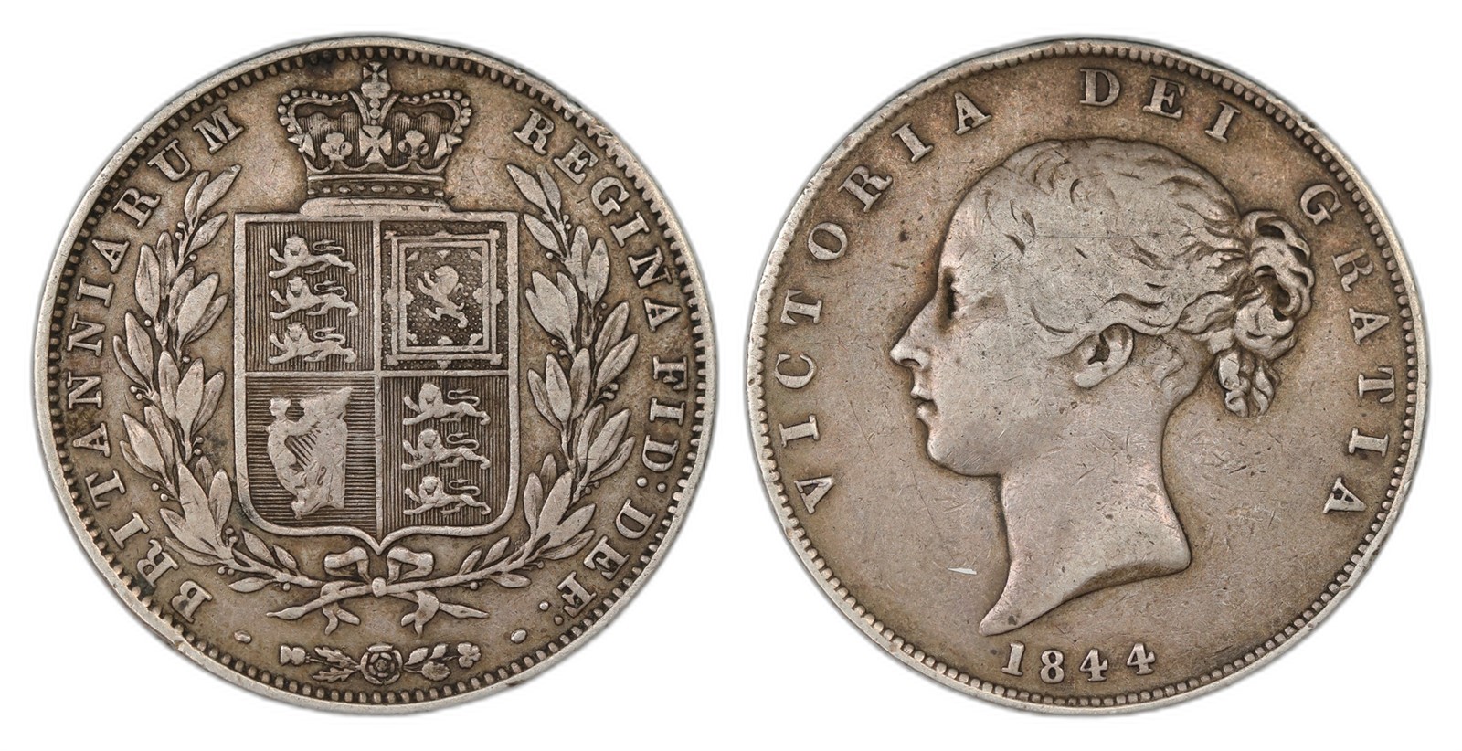 Great Britain. Victoria. Half Crown 1844. Kv VF.