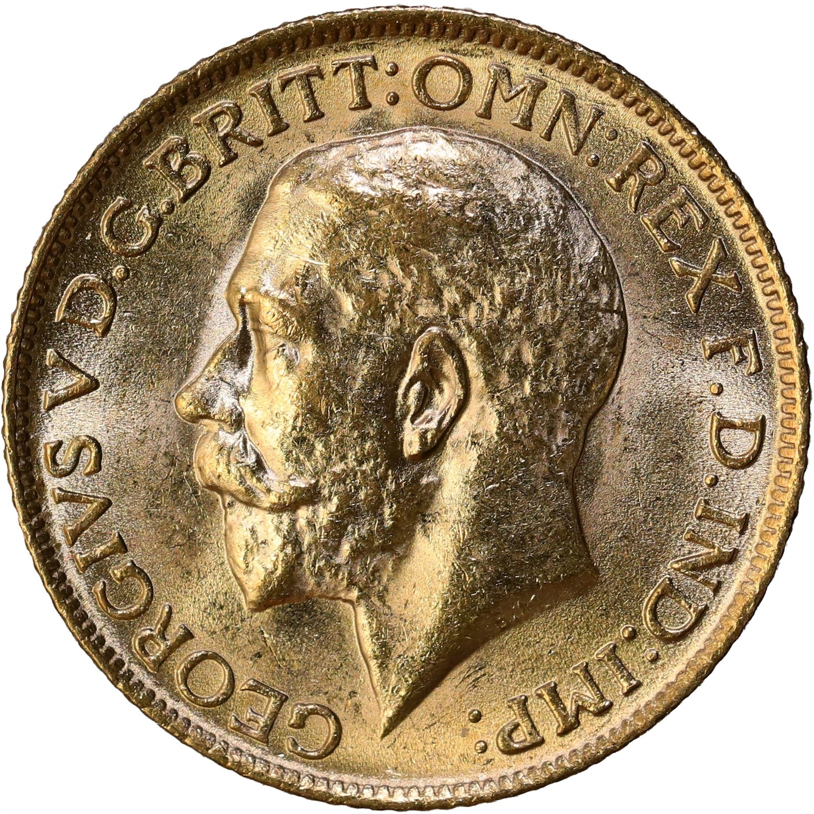 GREAT BRITAIN. George V. Sovereign 1913. UNC