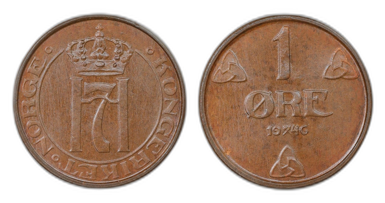 Norway. Haakon VII. 1 Øre 1946. Kv PRAKTEX.