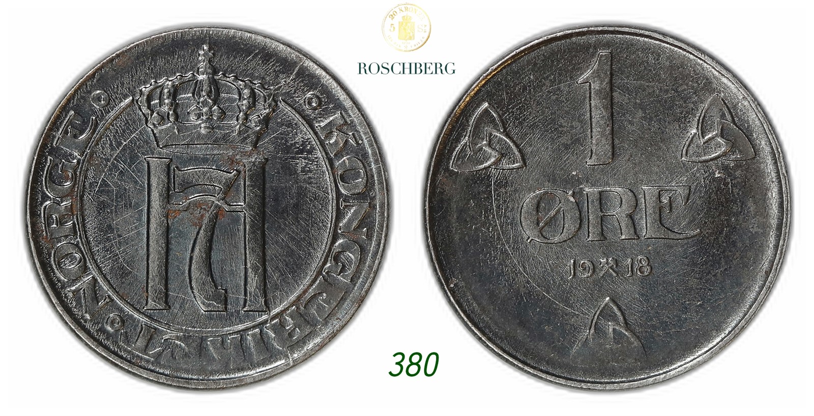 NORWAY. Haakon VII. 1 Øre 1918.