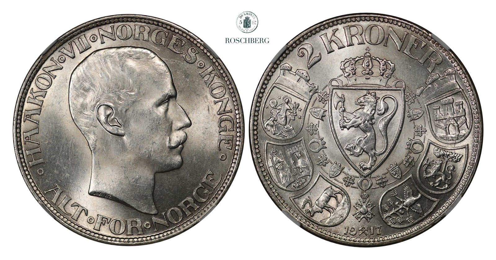 2 Kroner 1917 NGC MS62