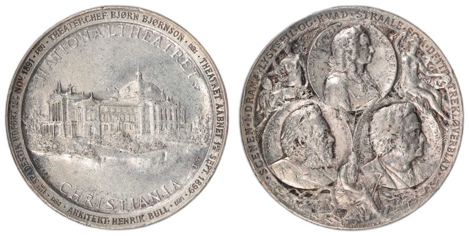 I. THRONDSEN. Nationalteateret 1899. Sølv. Kv 01.
