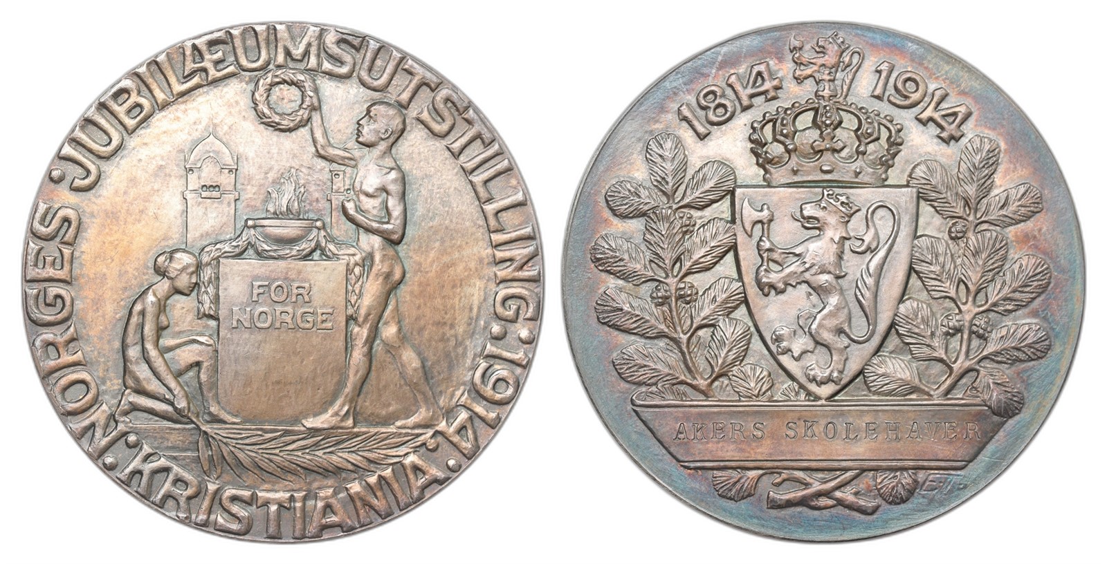 Medaljer. I. Throndsen. Jubileumsutstillingen 1914. Kv 0/01.