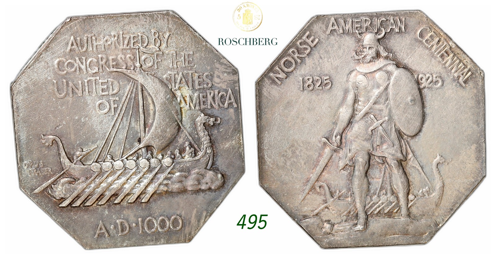 USA. Medal. Norse American 1925 Thin.