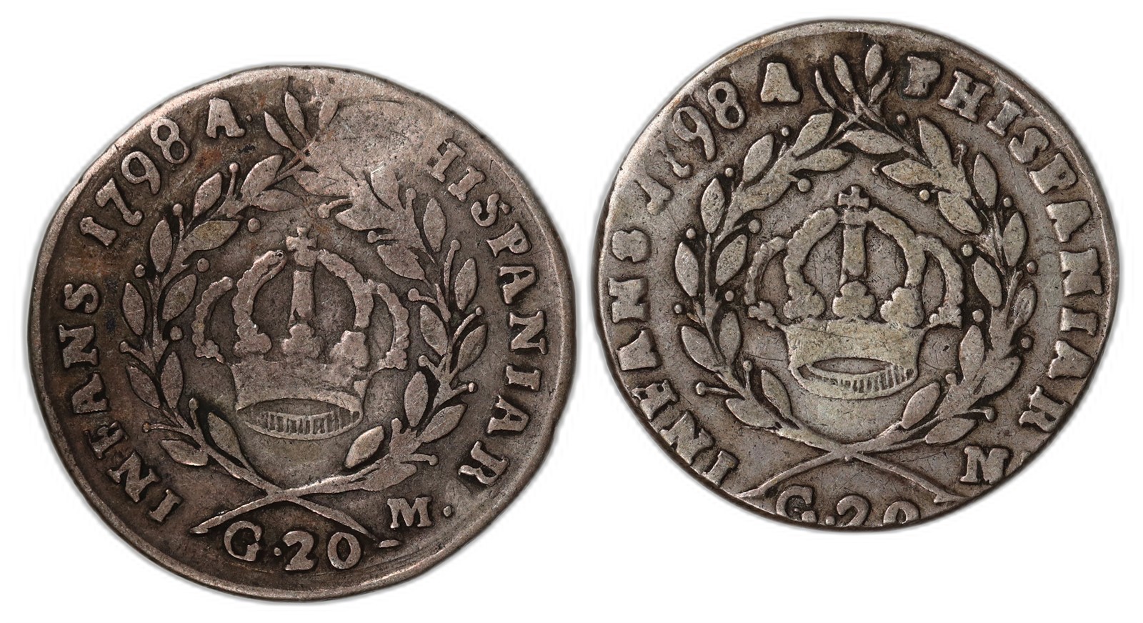 ITALIAN STATES, Sicilia. Ferdinand IV. 20 Grana. 1798-A. VF.
