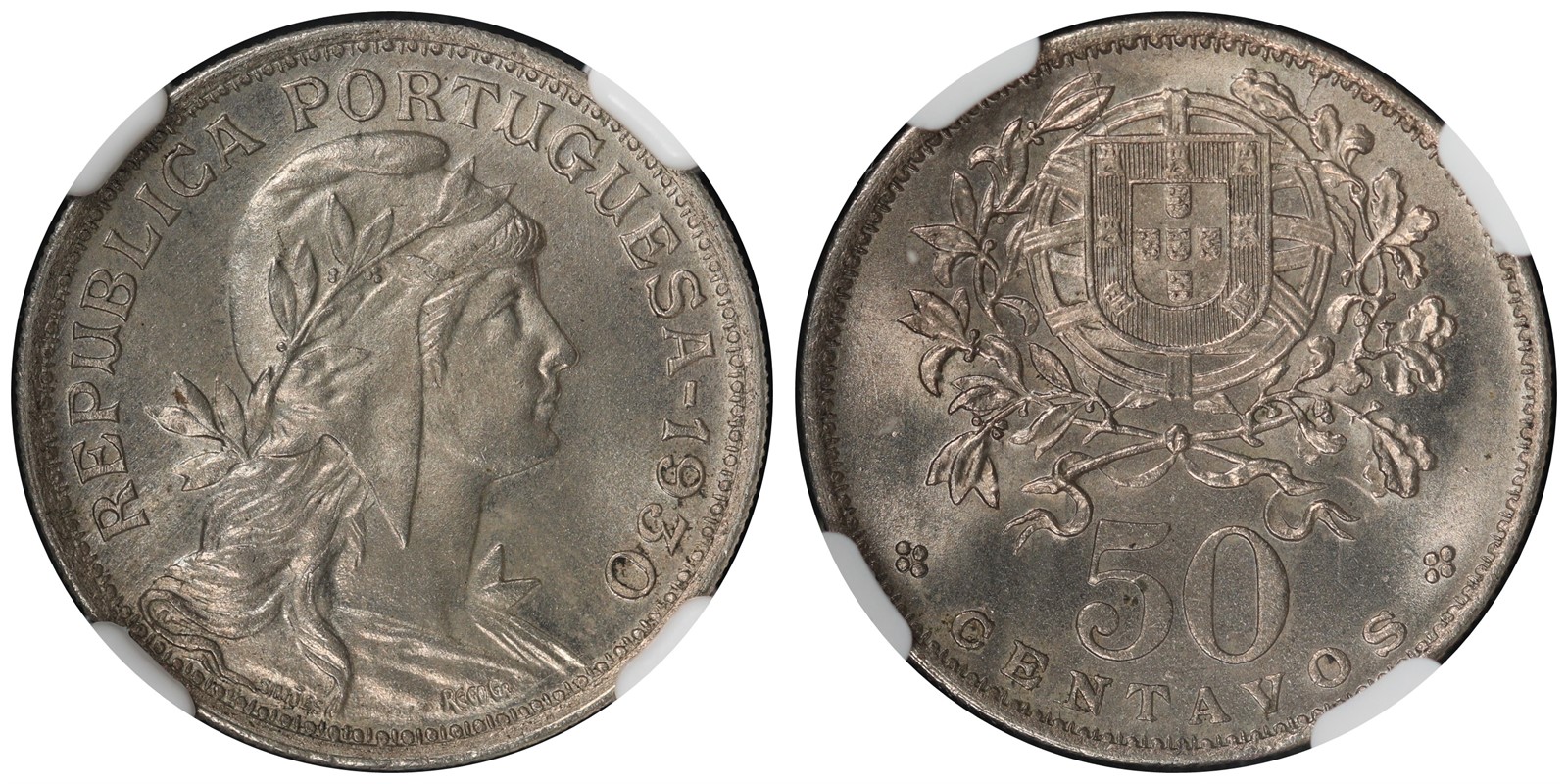 PORTUGAL. Republic. 50 Centavos. 1930. MS65.