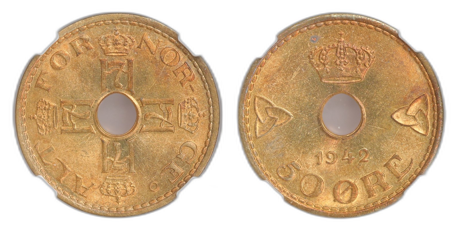 Norway. Haakon VII. 50 Øre 1942- London. Kv NGC MS65.