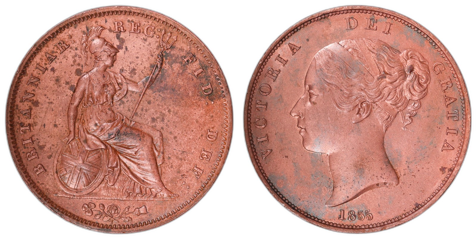 GREAT BRITAIN. Victoria. Penny. 1853. UNC, small spots.