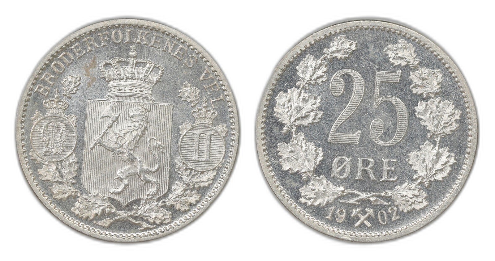 Norway. Oscar II. 25 Øre 1902. Kv 0.