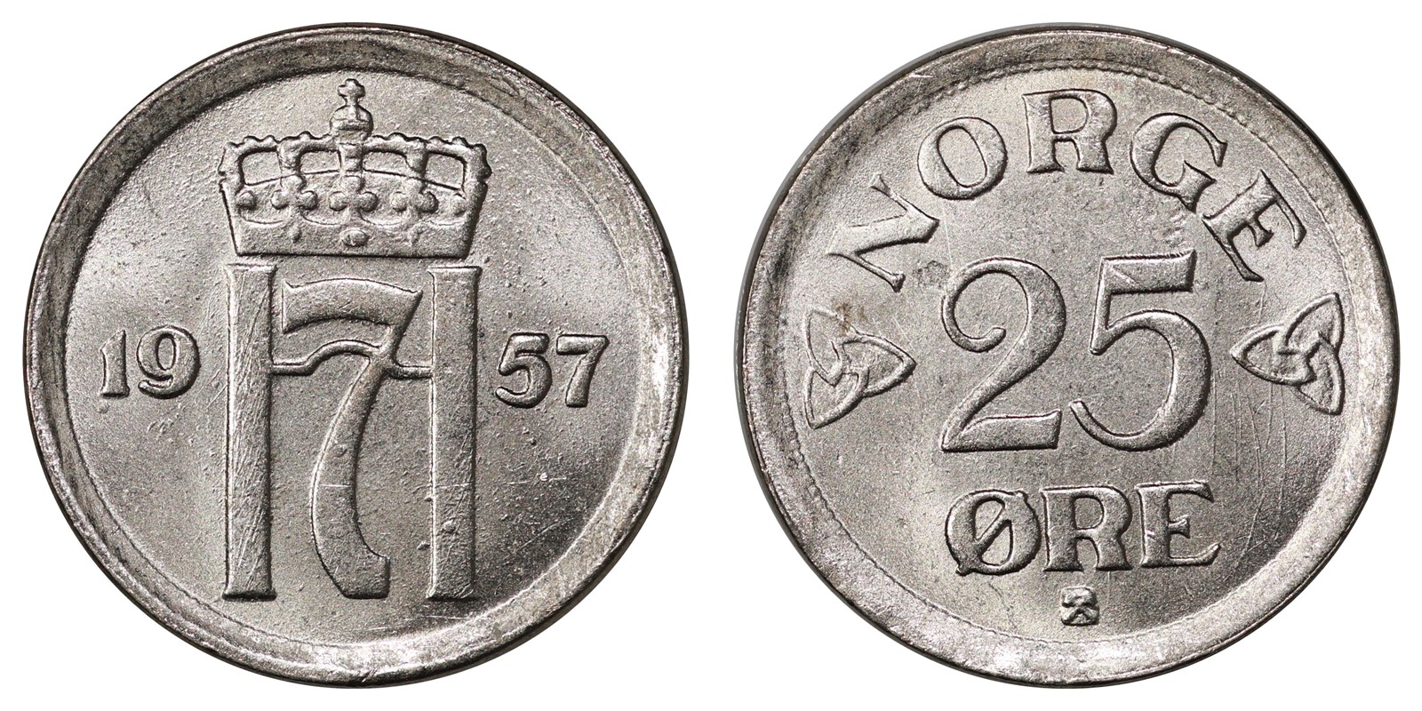 25 Øre 1957 Plate Kv 0 *