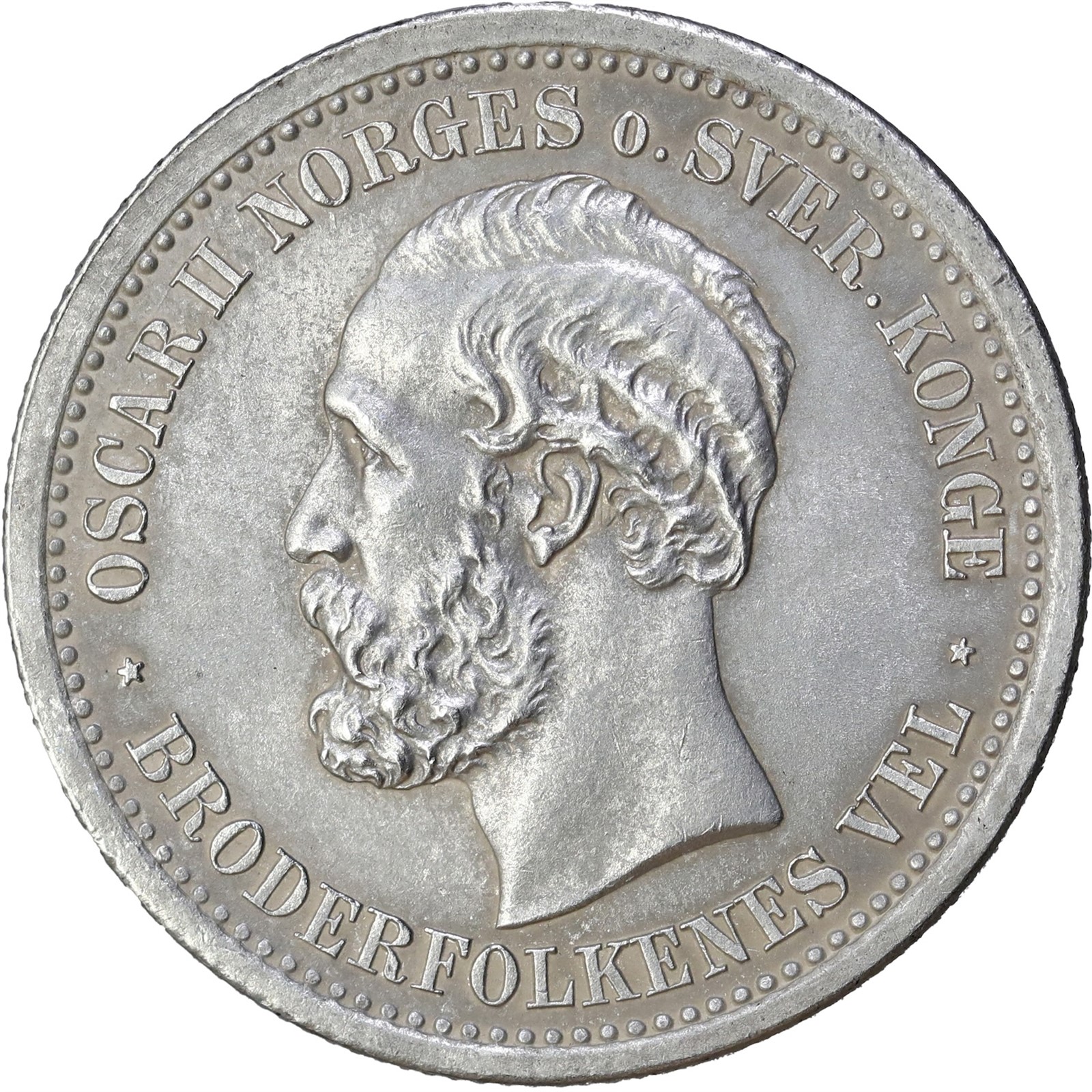 NORWAY. Oscar II. 1 Krone 1877 Kv 0 (UNC)
