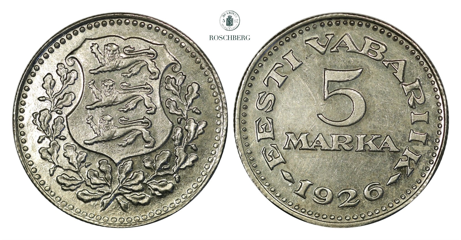 ESTONIA. 5 Markaa 1926 UNC