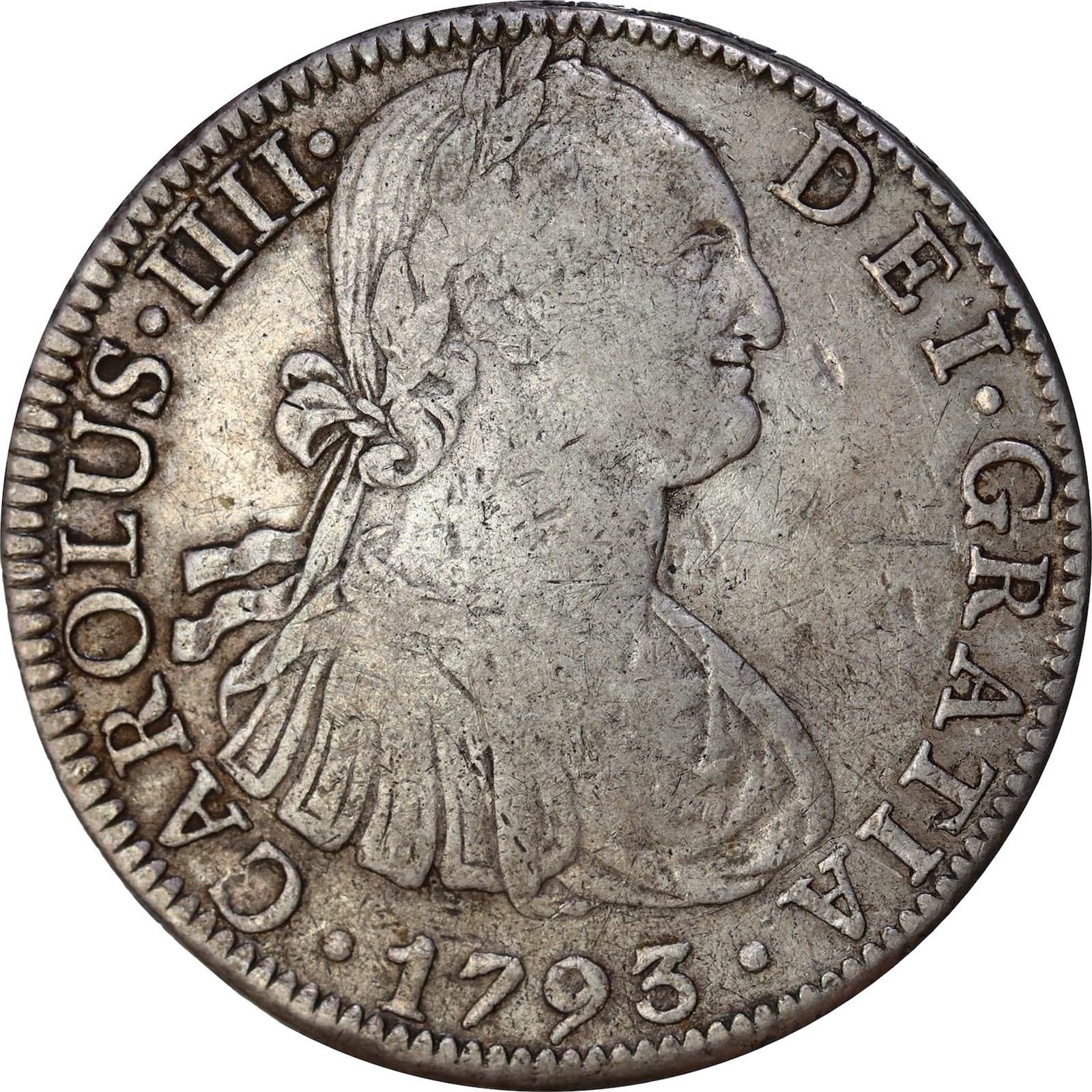 MEXICO. Charles IV. 8 Reales 1793-Mo FM. XF.