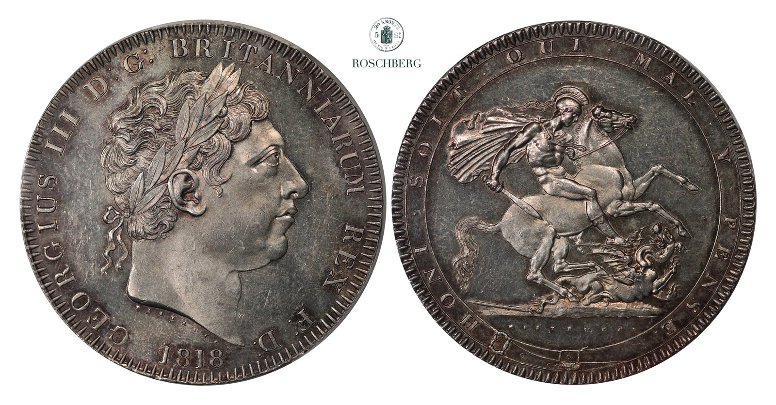 GREAT BRITAIN. 1 Crown 1818 LIX NGC MS63