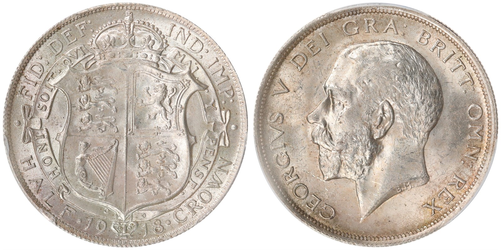 GREAT BRITAIN. George V. Half Crown. 1918. PCGS MS63.