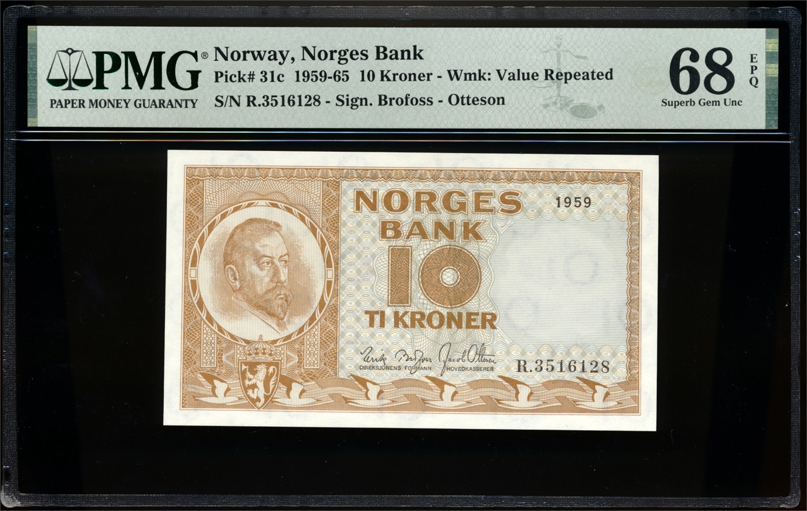 10 Kroner 1959 R3516128 PMG 68EPQ