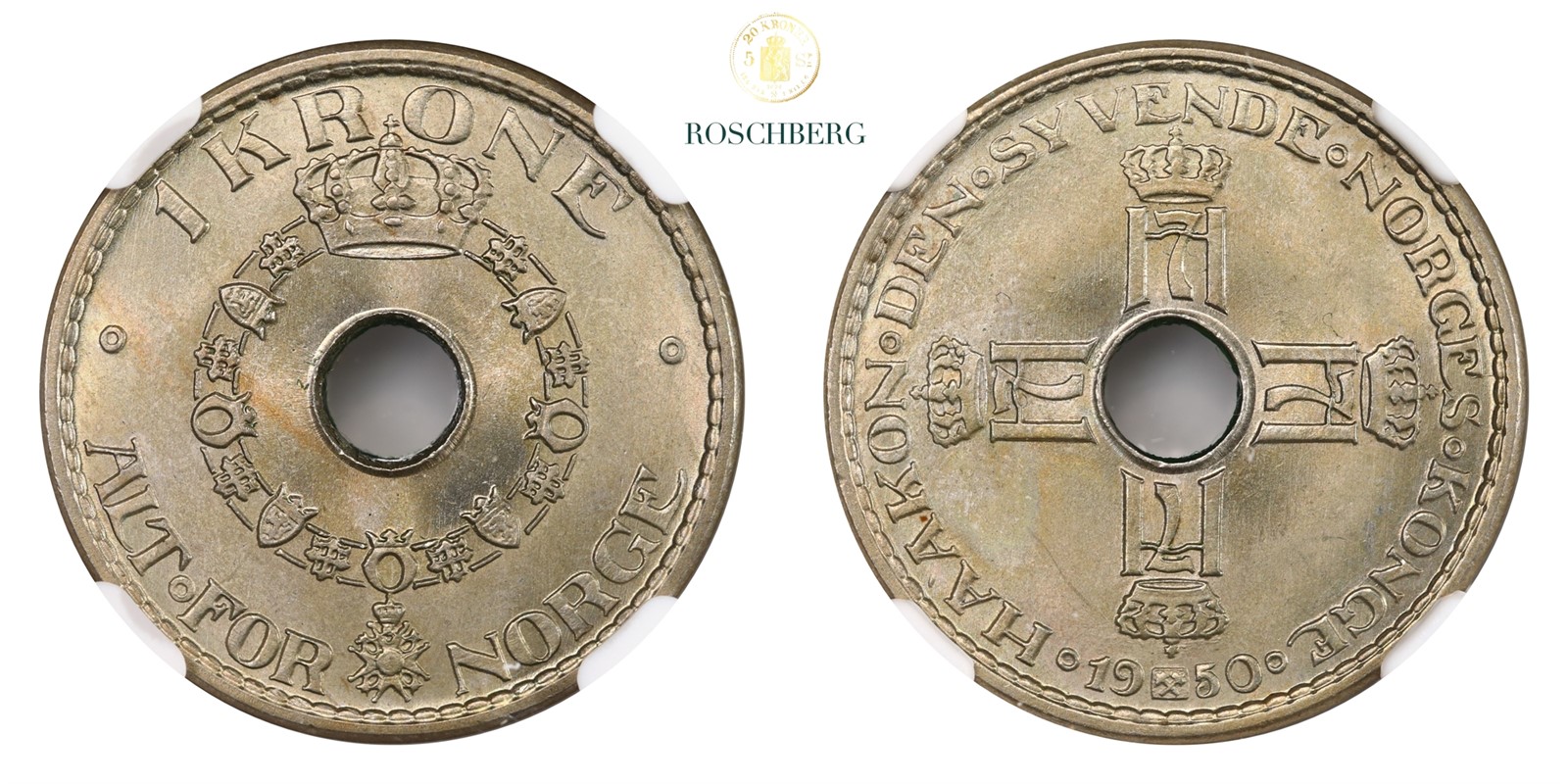 Norge 1 Krone 1950 NGC MS66