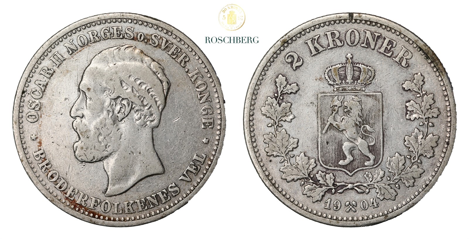 Norge 2 Kroner 1904 Kv 1