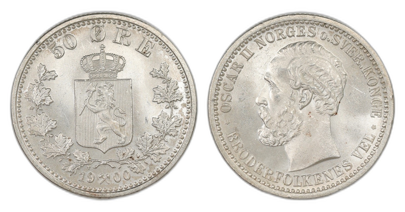 Norway. Oscar II. 50 Øre 1900. Kv 0.