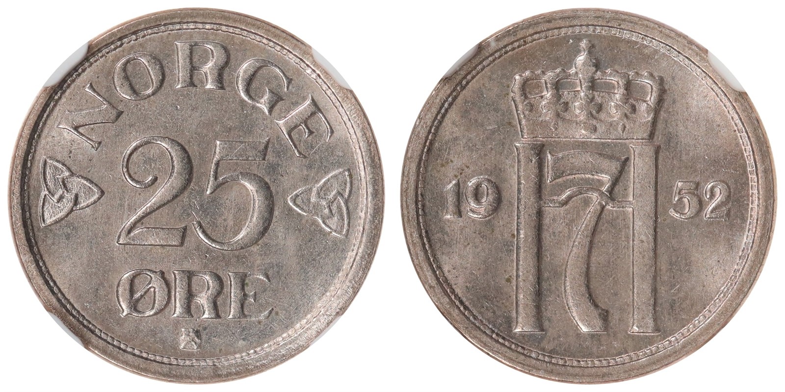 NORWAY. Haakon VII. 25 Øre. 1952. NGC MS64.