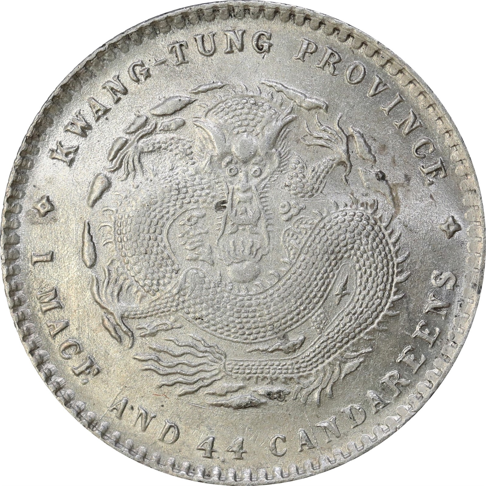 CHINA, KWANGTUNG. 20 Cent 1889-1908 AU