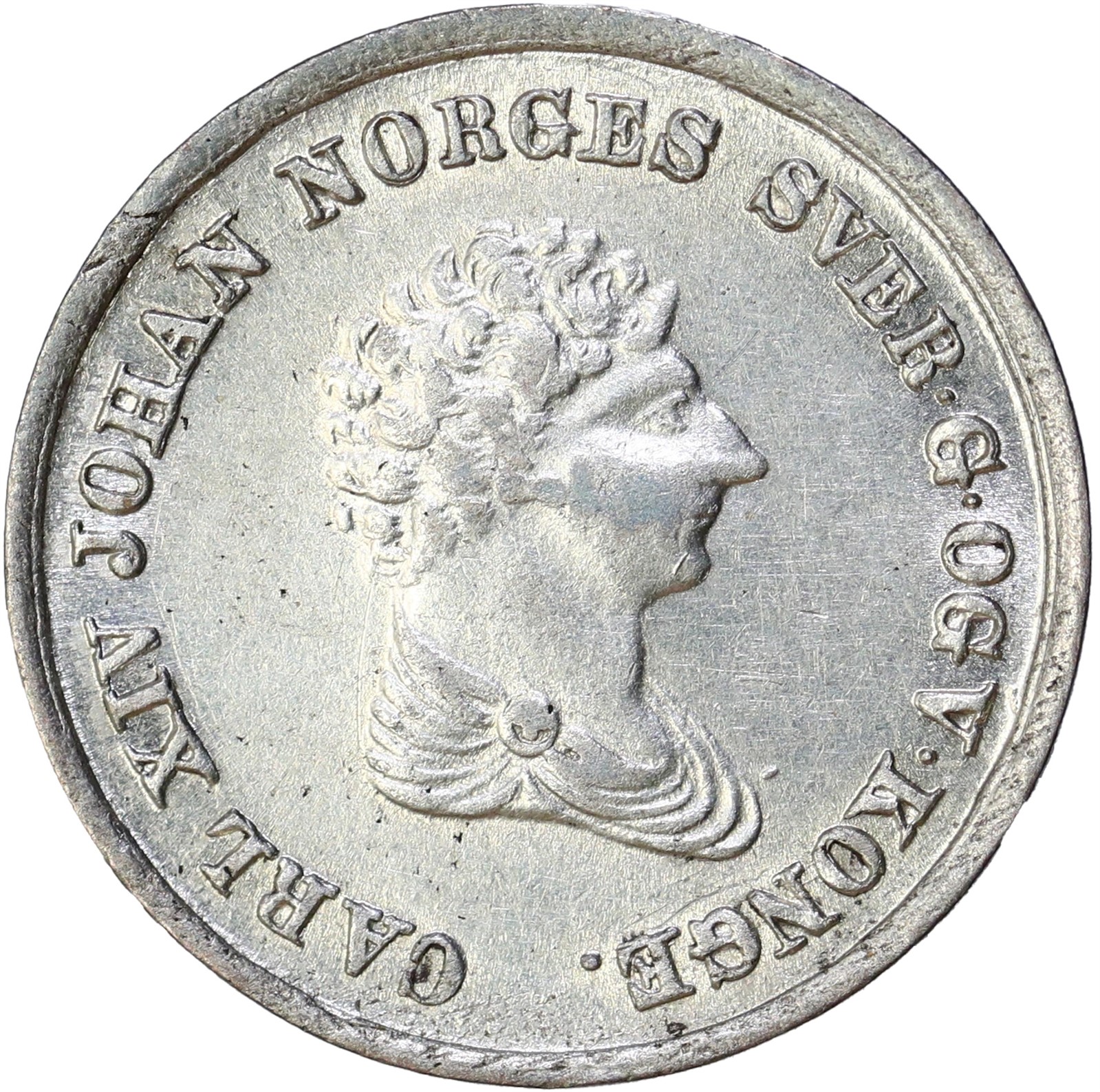 NORWAY. Carl XIV Johan. 4 Skilling 1842 Kv 0/01 (UNC)