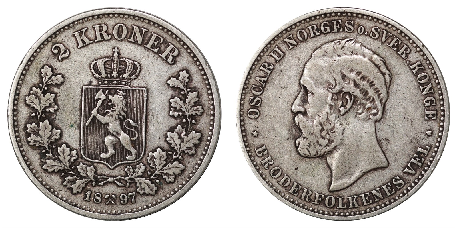 2 Kroner 1897 Kv 1/1+ *