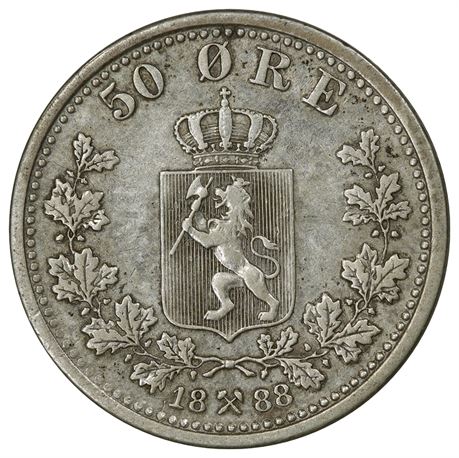50 Øre 1888 Kv 1+