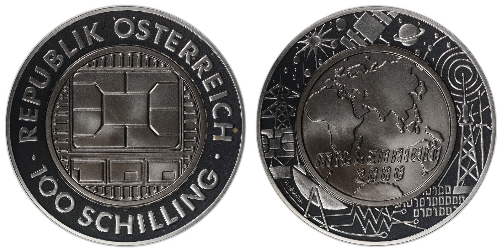AUSTRIA. Republic. 100 Schilling. 2000. Proof.