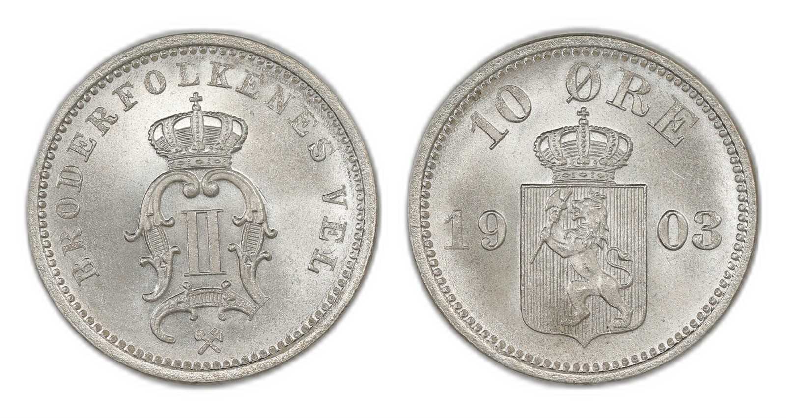 Norway. Oscar II. 10 Øre 1903. Kv 0.