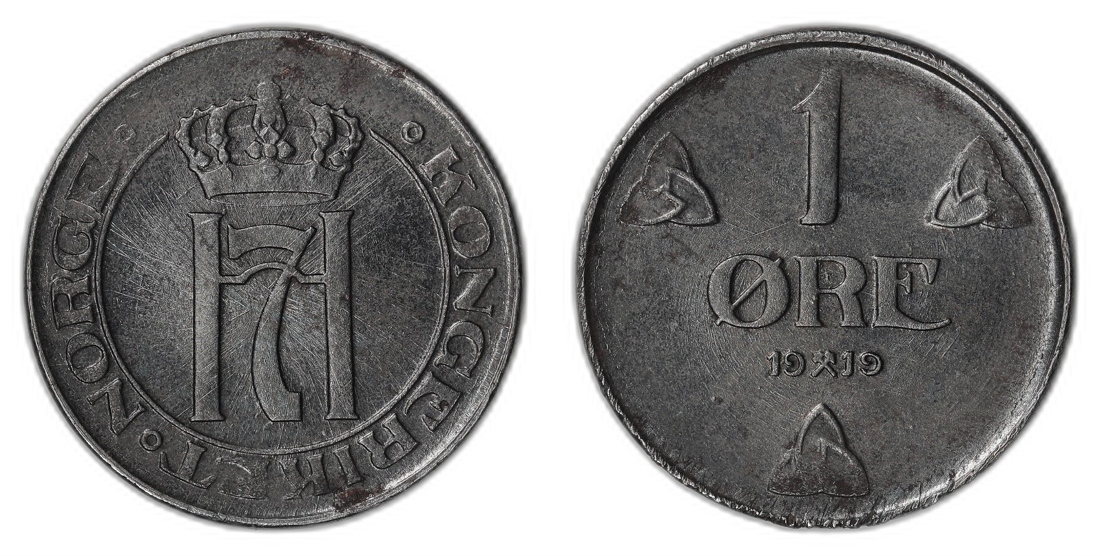 NORWAY. Haakon VII. 1 Øre 1919. Kv 0 (UNC.