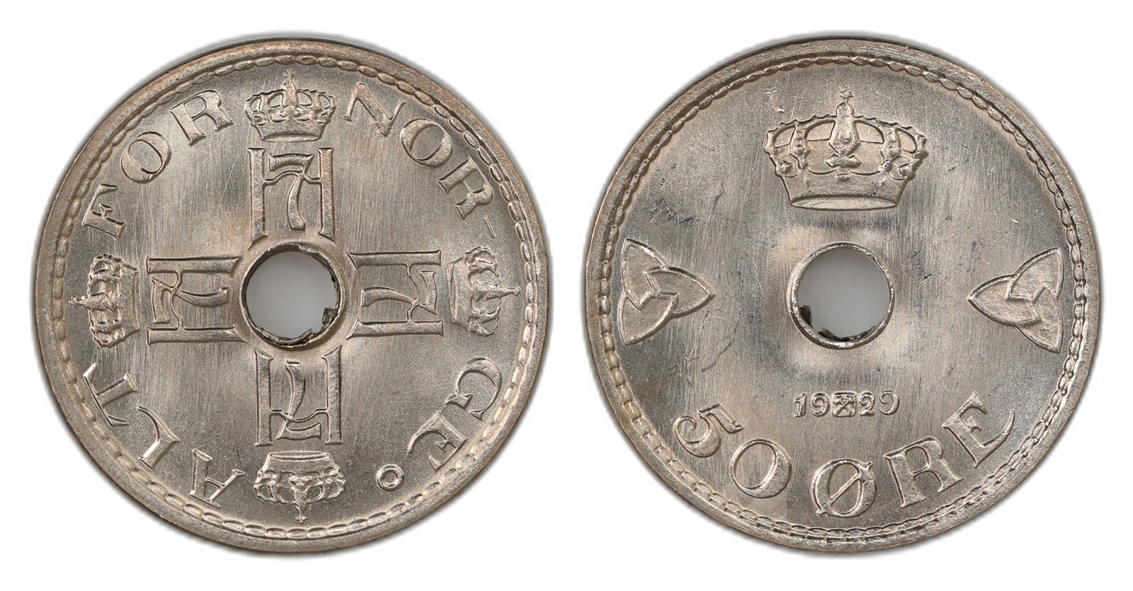 Norway. Haakon VII. 50 Øre 1929. Kv PRAKTEX.