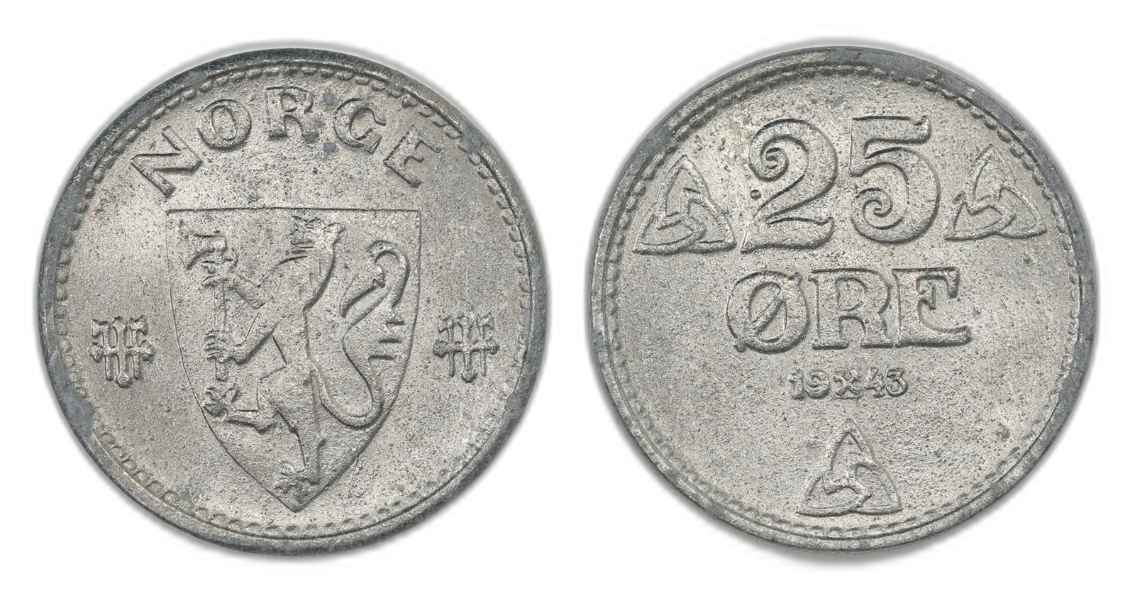 Norway. Occupation. 25 Øre 1943. Kv 0.
